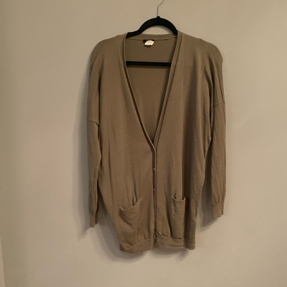 Hunter green cardigan from j crew